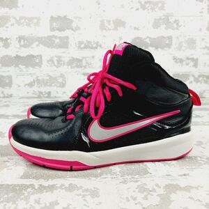 Nike Girls Youth Team Black & Hot Pink 599187-004 Basketball Shoes K409